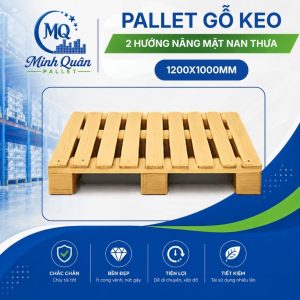 Pallet gỗ keo 2 hướng nâng mặt nan thưa (1200x1000mm)