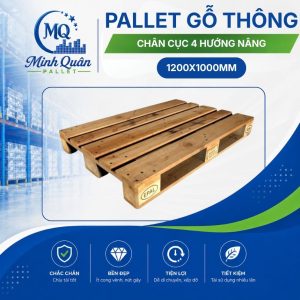 Pallet gỗ thông chân cục 4 hướng nâng (1200x1000mm)
